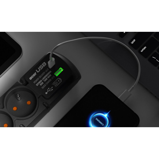 Listwa zasilająca ACAR F4 USB A+C 1.5m 4X PD3.0 