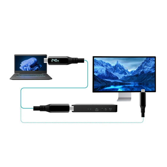 Kabel Thunderbolt 4/USB4 Class Pro Cable 240W 2x 4K/120Hz 40Gbps LCD 150 cm