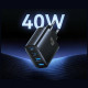 Ładowarka sieciowa 40W 2xUSB-A 2xUSB-C czarna 
