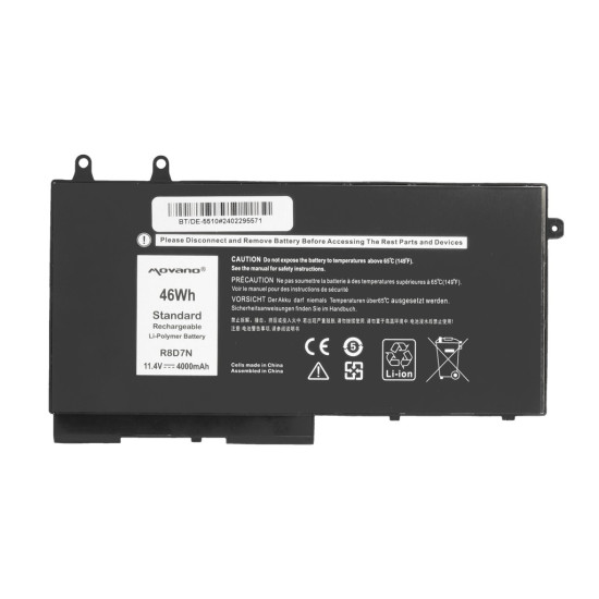 Bateria R8D7N do Dell Latitude 5410 5411 5500 Precision 3541 3550 - 4000 mAh (46 Wh)