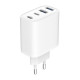 Ładowarka uniwersalna GaN 40W LCD 3xUSB-C 1xUSB-A biała
