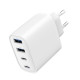 Ładowarka uniwersalna GaN 40W LCD 3xUSB-C 1xUSB-A biała