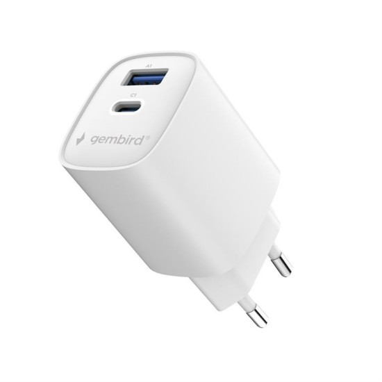 Ładowarka uniwersalna 1xUSB-C/A QC 3.0 PD 30W biała