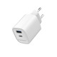 Ładowarka uniwersalna 1xUSB-C/A QC 3.0 PD 30W biała