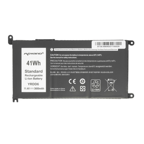 Bateria YRDD6 do Dell Inspiron 14 5481 5590 - 3600 mAh (41 Wh)