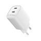 Ładowarka uniwersalna 2xUSB-C PD 45W biała