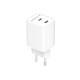 Ładowarka uniwersalna 2xUSB-C PD 45W biała