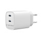 Ładowarka uniwersalna 2xUSB-C PD 45W biała