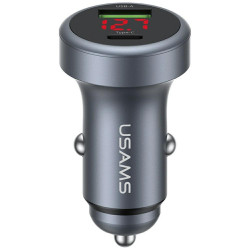 Ładowarka samochodowa 45W USB-A USB-C LED Aluminium 