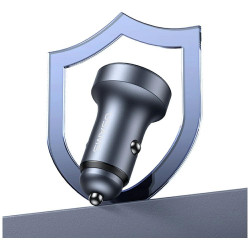 Ładowarka samochodowa 45W USB-A USB-C LED Aluminium 