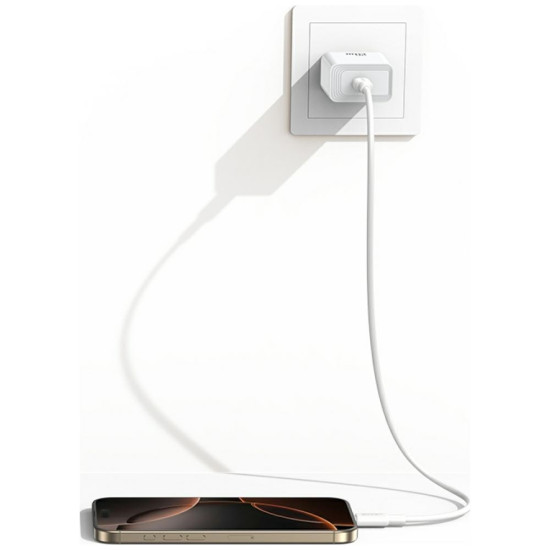 Ładowarka sieciowa T69 20W USB-C biały 