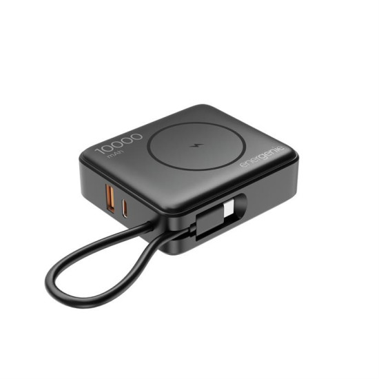 PowerBank 10000mAh 1xUSB-C/1xUSB-A 20W bezprzewodowy 15W czarny