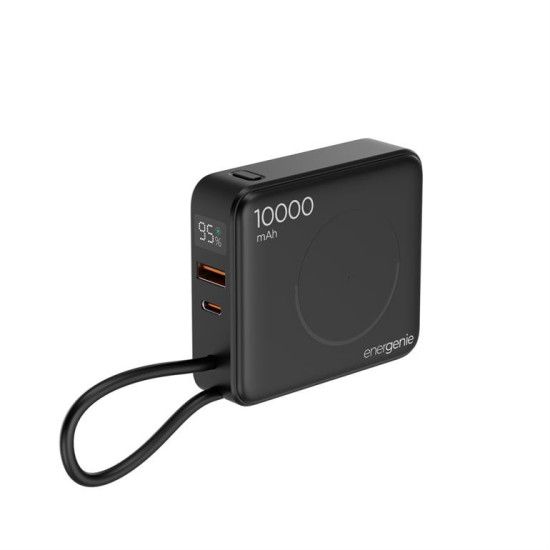 PowerBank 10000mAh 1xUSB-C/1xUSB-A 20W bezprzewodowy 15W czarny