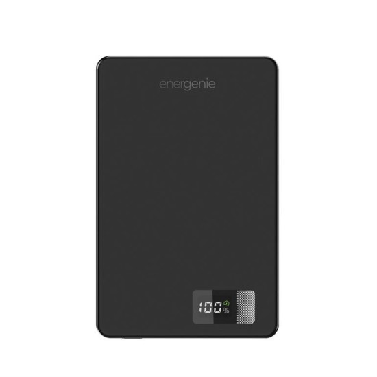 PowerBank 10000mAh LCD 1xUSB-C 20W bezprzewodowy 15W czarny