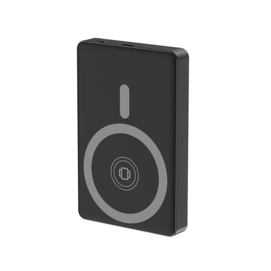 PowerBank 10000mAh LCD 1xUSB-C 20W bezprzewodowy 15W czarny
