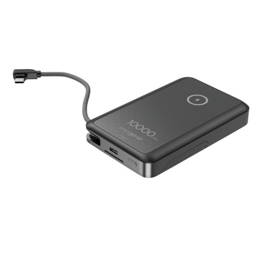 PowerBank 10000mAh bezprzewodowy 15W USB-C 20W z podstawką, czarny
