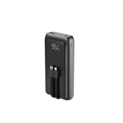 PowerBank 20000mAh ze zintegrowanymi kablami QC 3.0 LCD 20W czarny