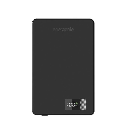 PowerBank bezprzewodowy, magnetyczny, LCD 5000mAh 15W czarny