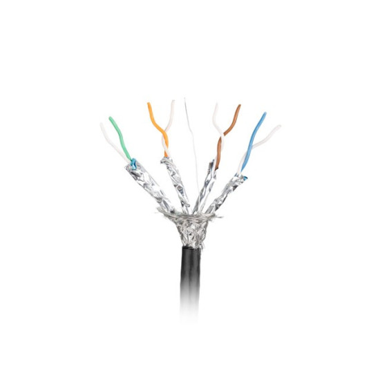 Kabel LAN SFTP kat.6a 305m drut outdoor CU FLUKE PASSED czarny