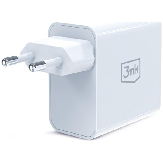 Ładowarka sieciowa 45W PD 3.0 QC4+ USB-A USB-C biała 