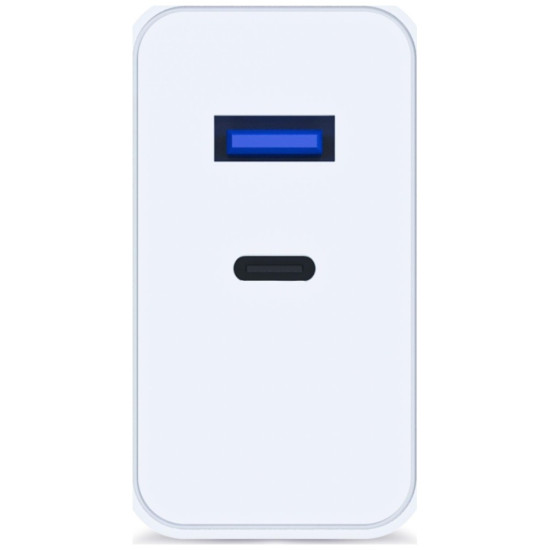 Ładowarka sieciowa 45W PD 3.0 QC4+ USB-A USB-C biała 