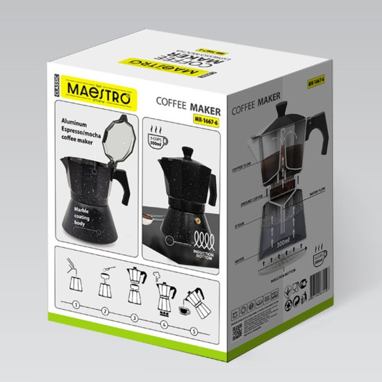 Kawiarka espresso/mocha Granite 300 ml, 6 filiżanek  MR-1667-6 