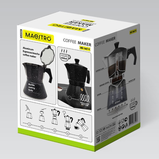 Kawiarka espresso/mocha Granite 450 ml, 9 filiżanek MR-1667-9