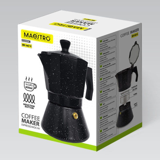 Kawiarka espresso/mocha Granite 450 ml, 9 filiżanek MR-1667-9