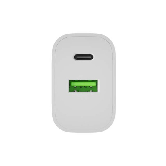 Ładowarka sieciowa Ribera 1xUSB-A 1xUSB-C 20W biała 