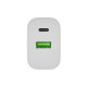 Ładowarka sieciowa Ribera 1xUSB-A 1xUSB-C 20W biała 
