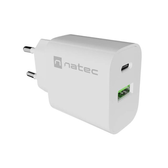 Ładowarka sieciowa Ribera 1xUSB-A 1xUSB-C 20W biała 