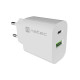 Ładowarka sieciowa Ribera 1xUSB-A 1xUSB-C 20W biała 