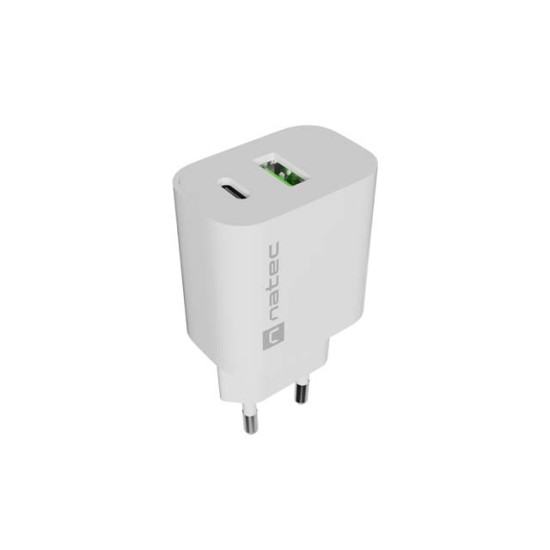 Ładowarka sieciowa Ribera 1xUSB-A 1xUSB-C 20W biała 