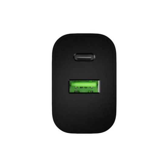 Ładowarka sieciowa Ribera 1xUSB-A 1xUSB-C 20W czarna 