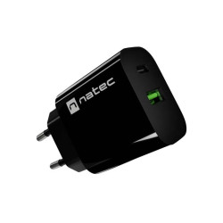 Ładowarka sieciowa Ribera 1xUSB-A 1xUSB-C 20W czarna 