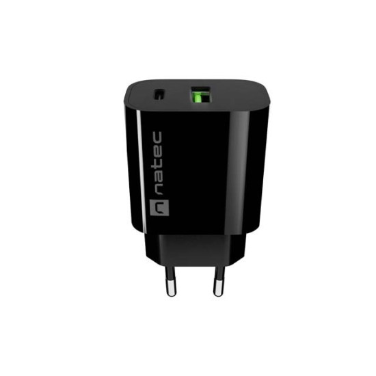 Ładowarka sieciowa Ribera 1xUSB-A 1xUSB-C 20W czarna 