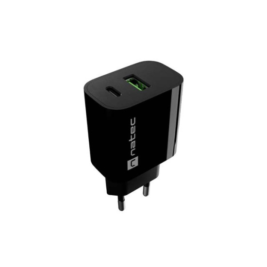 Ładowarka sieciowa Ribera 1xUSB-A 1xUSB-C 20W czarna 
