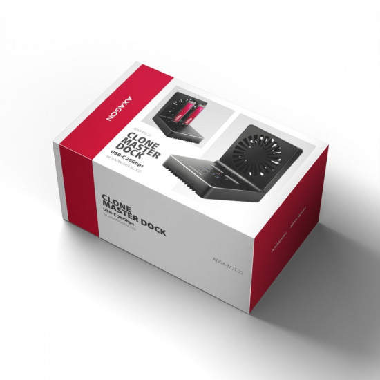 Stacja dokująca i klonująca ADSA-M2C22 USB-C 2xNVMe /SATA M.2 20Gbps