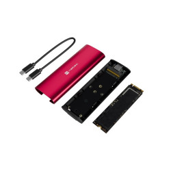 Obudowa SSD zewnętrzna RHINO M.2 NVME USB-C 3.2 ruby red 
