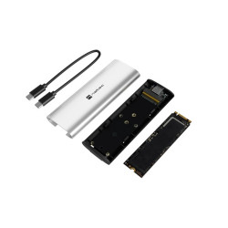 Obudowa SSD zewnętrzna RHINO M.2 NVME USB-C 3.2 arctic silver 
