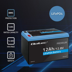 Akumulator LiFePO4 Litowo-Żelazowo-Fosforanowy | 12.8V | 12Ah |  153.6Wh | BMS 