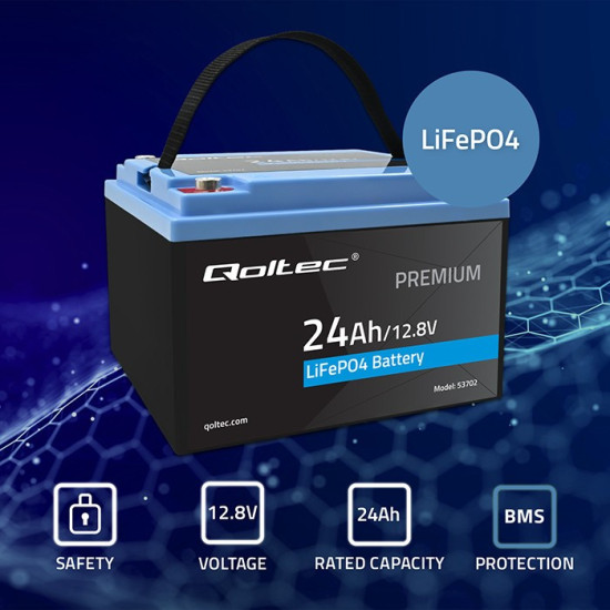 Akumulator LiFePO4 Litowo-Żelazowo-Fosforanowy | 12.8V | 24Ah |  307.2Wh | BMS 