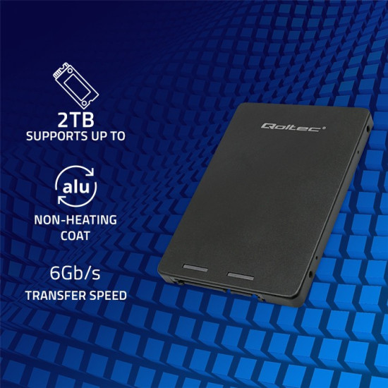 Adapter na dysk M.2 SSD | SATA NGFF do SATA III | 2TB | Super    speed 6Gb/s | Czarny 