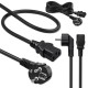 Kabel zasilający wtyczka kątowa SCHUKO CEE 7/7 (E/F) IEC C13 3x1.0mm2 Czysta miedź Cu 5m