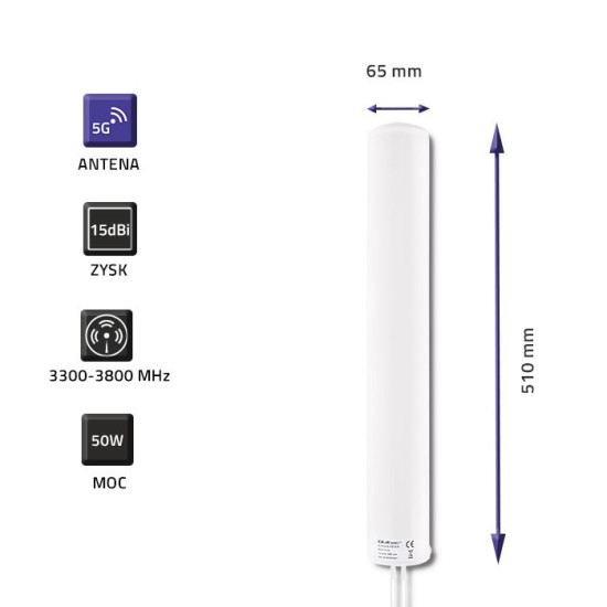 Antena 5G LTE DUAL | 15 dBi | Zewnętrzna 