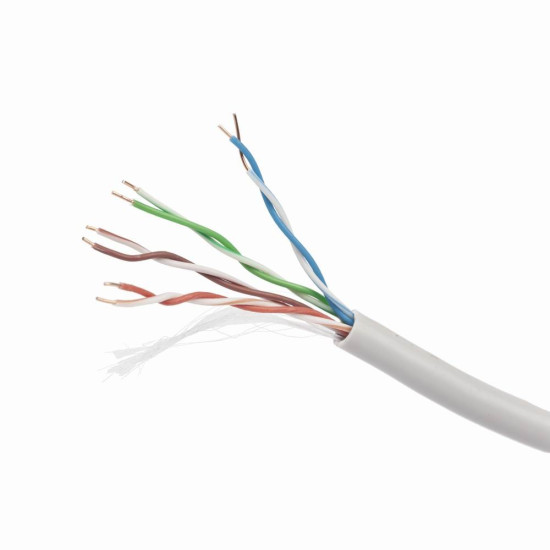 Kabel UTP KAT 5e drut AWG 24 305M szary