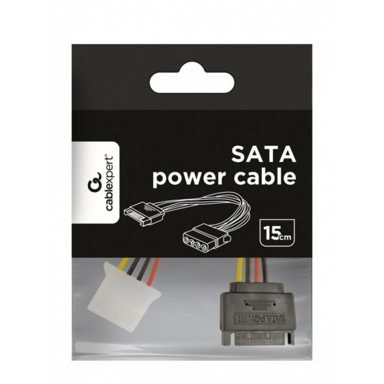 Kabel SATA zasilający(M)->Molex(M) 15cm 