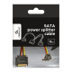 Kabel SATA zasilający (M)->2xSATA(F) kątowy 15cm 