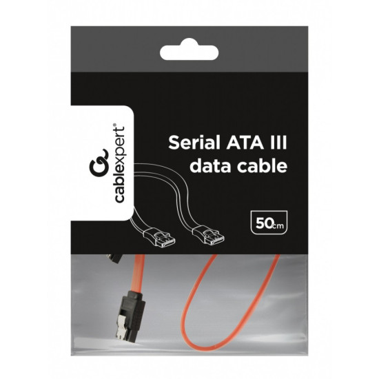 Kabel SATA DATA III metalowe zatrzaski 50cm 