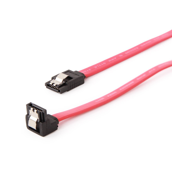Kabel do dysków SATA DATA III (6GB/S)10cm metalowe zatrzaski kątowy 